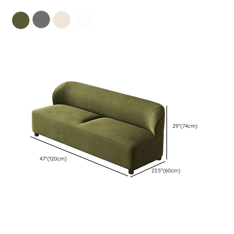 Trendy Solid Color Stain Resistant Loveseat in Emerald Green/Auburn/Beige for 2 People