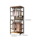 Midnight Black Simplistic Steel Hall Rack with Repository, 2 Drawers/3 Drawers, 4 Shelves/3 Shelves/7 Shelves, and Manufactured Wood Bench