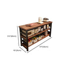Modish Rectangle Kitchen Island with 3/2 Shelves, Manufactured Wood Countertop, Open Storage in Brown/Natural