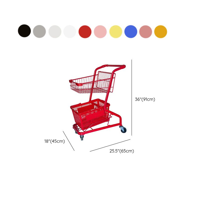 Durable Steel Shopping Cart for All Ages with 1 Shelf
