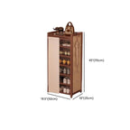 Art Deco Bambusa Rectangle Brown Shoe Rack with 6 Shelves for 11-20 Pairs in Drawing Room