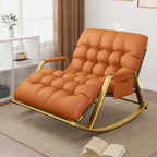 Casual 2 Person Rocking Chair Couch, Stationary with Rear Back