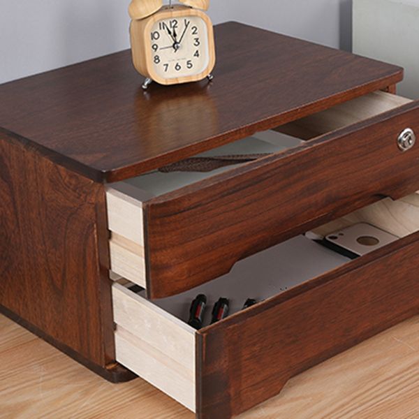 Free Standing Horizontal Filing Cabinet/Vertical Filing Cabinet in Natural Wood with 1 Shelf, Key Lock and Drawer in a Modern Style