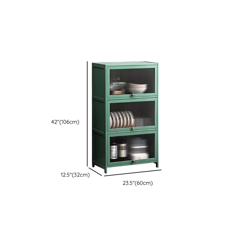 Trendy Green Bambusa Flooring Oven Cabinet with 4 Cabinets, 4 Shelves, and 4 Doors