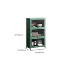 Trendy Green Bambusa Flooring Oven Cabinet with 4 Cabinets, 4 Shelves, and 4 Doors