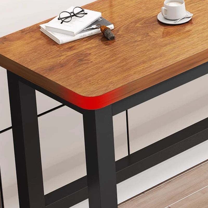 Casual Ergonomic Writing Desk with Scratch-proof H-Shape Base in Dove Grey/Chalk/Light Brown, Unattached with Foot Pad