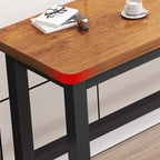 Casual Ergonomic Writing Desk with Scratch-proof H-Shape Base in Dove Grey/Chalk/Light Brown, Unattached with Foot Pad
