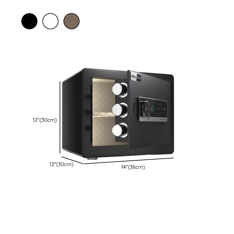 Steel Security Safe with Battery, Pry Resistant, Lockable, Keys, Interior Lining, and Shelves