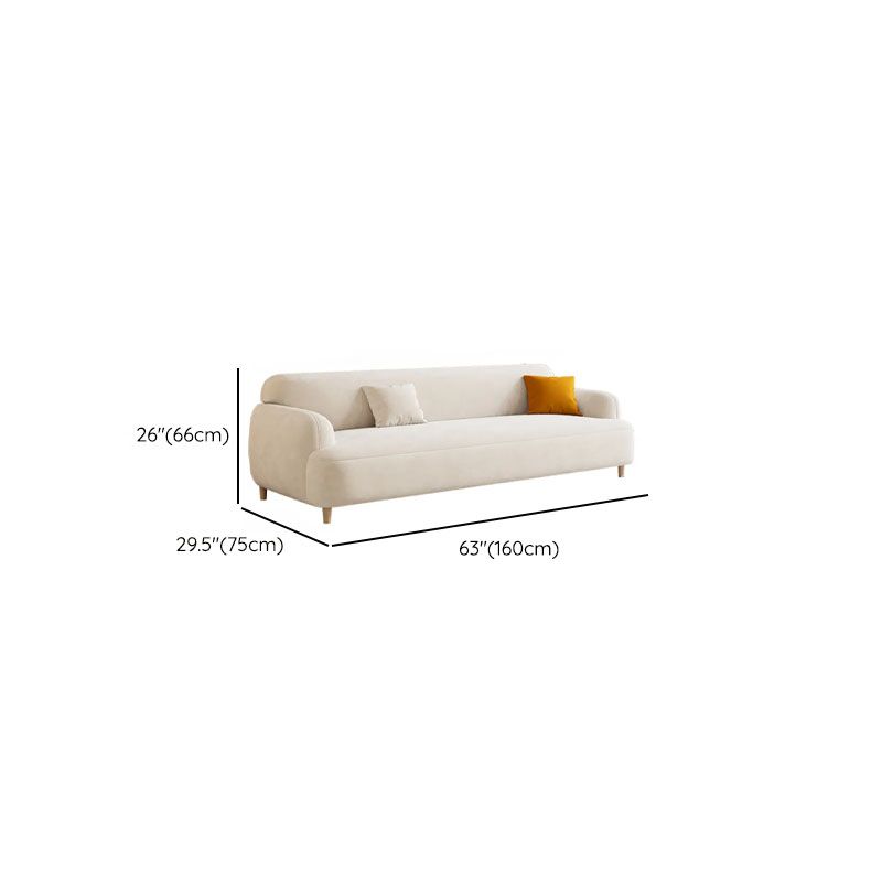 Modish Solid Color Stain Resistant Standard Sofa/Loveseat/Single Sofa in White for 2/3-seater/4-seater with 2 Pillows