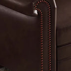 Drawing Room Standard Sofa in Pu Leather with Black/Olive Green/Mocha Upholstery and Armrest