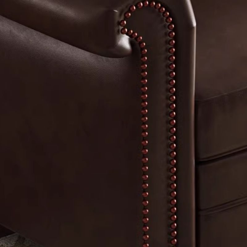 Drawing Room Standard Sofa in Pu Leather with Black/Olive Green/Mocha Upholstery and Armrest