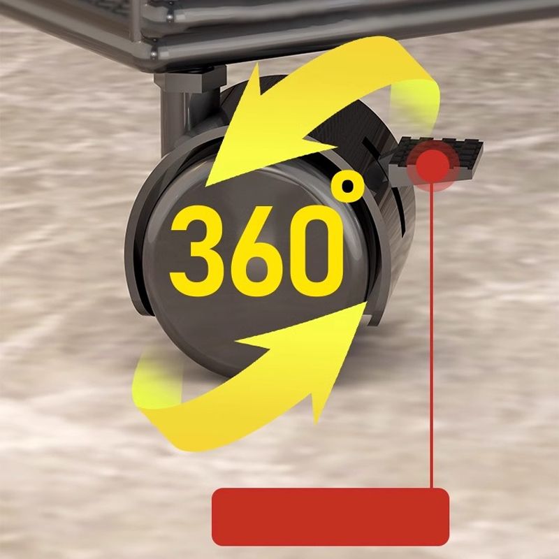 All Ages Metal Tool Roll Cart with 4 Wheels and 3 Tier/2 Shelves