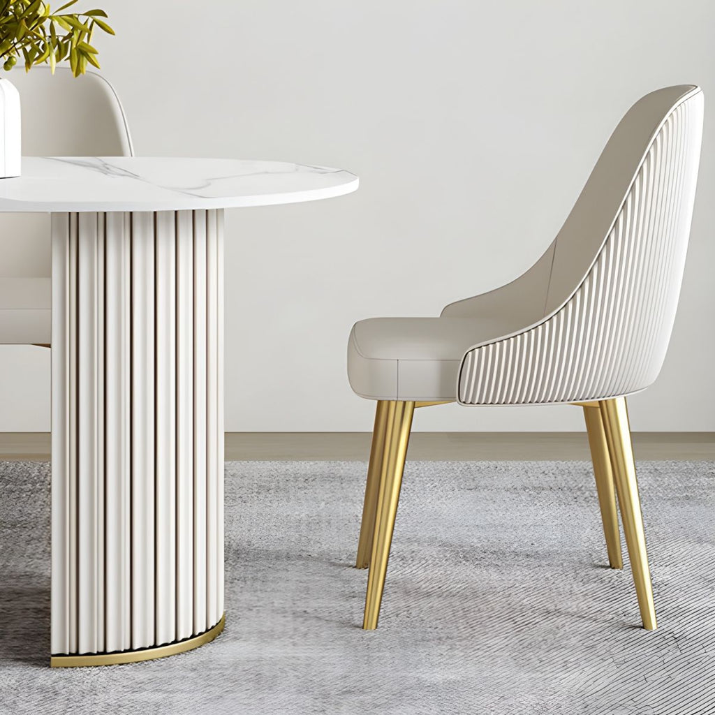 Modern Style Sintered Stone Dining Set Oval 1/2/5/6/7 Pieces Dining Set for Dining Areas
