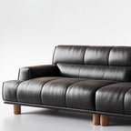Modish Solid Color Stain Resistant Standard Sofa/Loveseat in Black, 4-Seater for 2