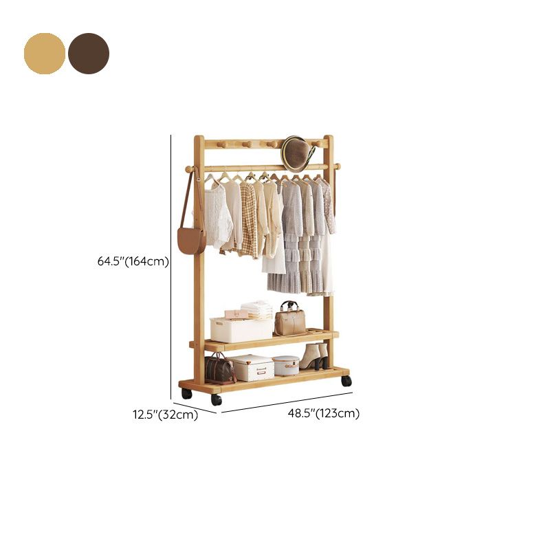 Modish Hall Tree with Locker, 2 Shelves & 5 Hooks/6 Hooks/7 Hooks