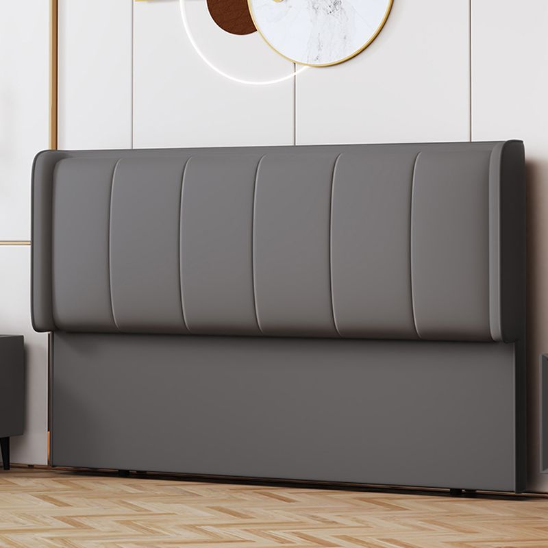 Trendy No Distressing Panel Headboard in Natural Wood, Rectangle Shape for Full/Queen Bed, Sponge Upholstery Fill, Standard Height