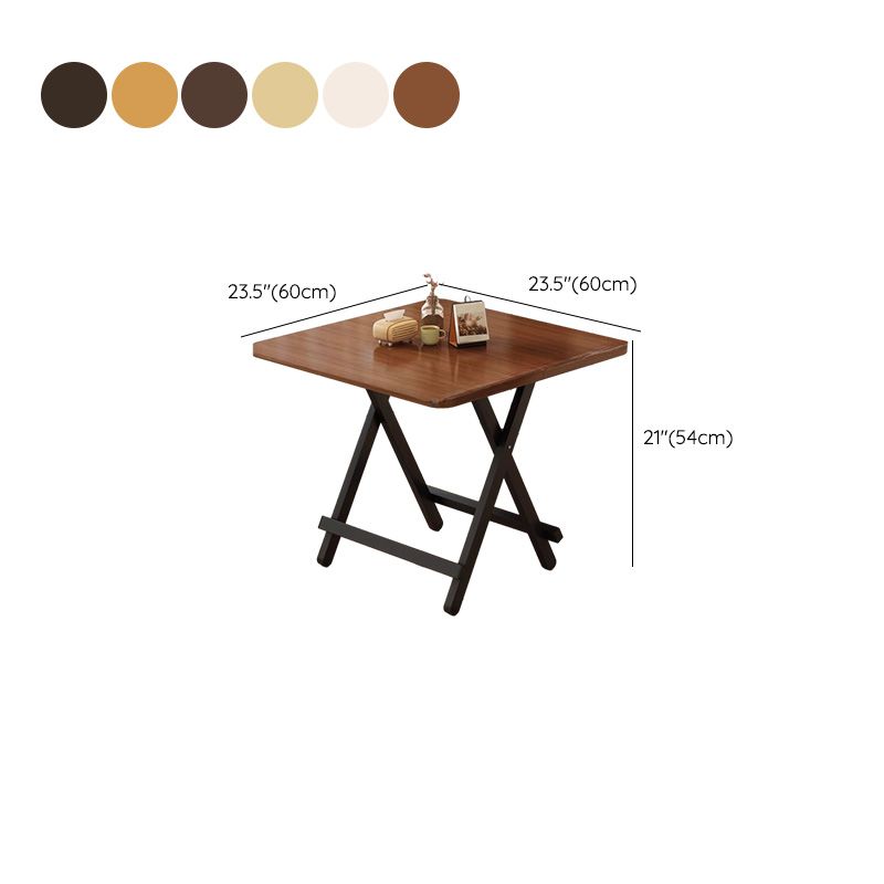 Trendy Folding Square Bi-fold Table in Midnight Black/White, Scratch-shielded with Wood Top