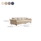 Drawing Room Standard Sofa in Light Gray/Navy Blue/Off-White with Armrest