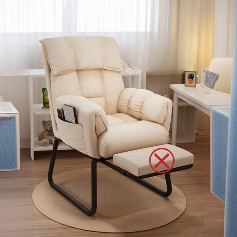 Simple Style Upholstery Office Chairs in Dove Grey/Cream with Armrest, Leg Rest, Ergonomic Design, and Adjustable Back Angle