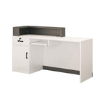 Rectangle Manufactured Wood Top Reception Desk with Locker, Hutch & Cable Management