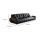 Contemporary Modern Solid Color Scratch-durable Standard/Single Sofa in Midnight Black, Seats 4/3 with 2 Pillows