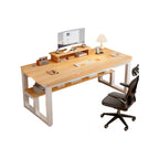 Black/Chalk Rectangular Metal Base Warp Resistant Table with Shelves, Toboggan Base, Cable Management, and Rounded Corners