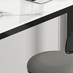 Modern Rectangular Quartz Pub Table with Trestle Base in White and Leg Rest