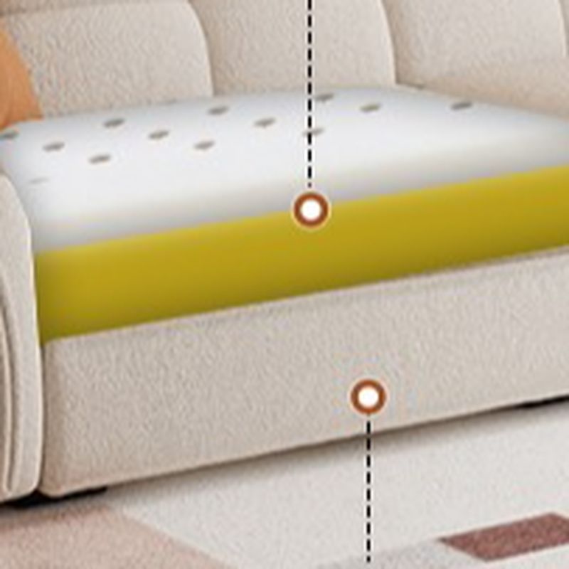 Modish Solid Color Stain Resistant Standard Sofa in Light Green/Light Brown/Beige for 5 Person/4-seater/3-seater with 2 Pillows