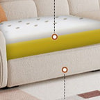 Modish Solid Color Stain Resistant Standard Sofa in Light Green/Light Brown/Beige for 5 Person/4-seater/3-seater with 2 Pillows