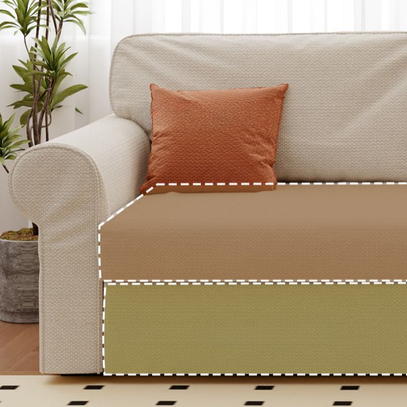 Modish Solid Color Stain Resistant Standard Sofa in Black/Jade Green/Taupe for 4-seater/5 Person with 2 Pillows