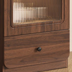 Rectangular Accent Cabinet with Closet, Glazed Door, Cabinet Knobs, Chalk/Sepia Top, Soft Close Drawer, and Stain Resistant Finish