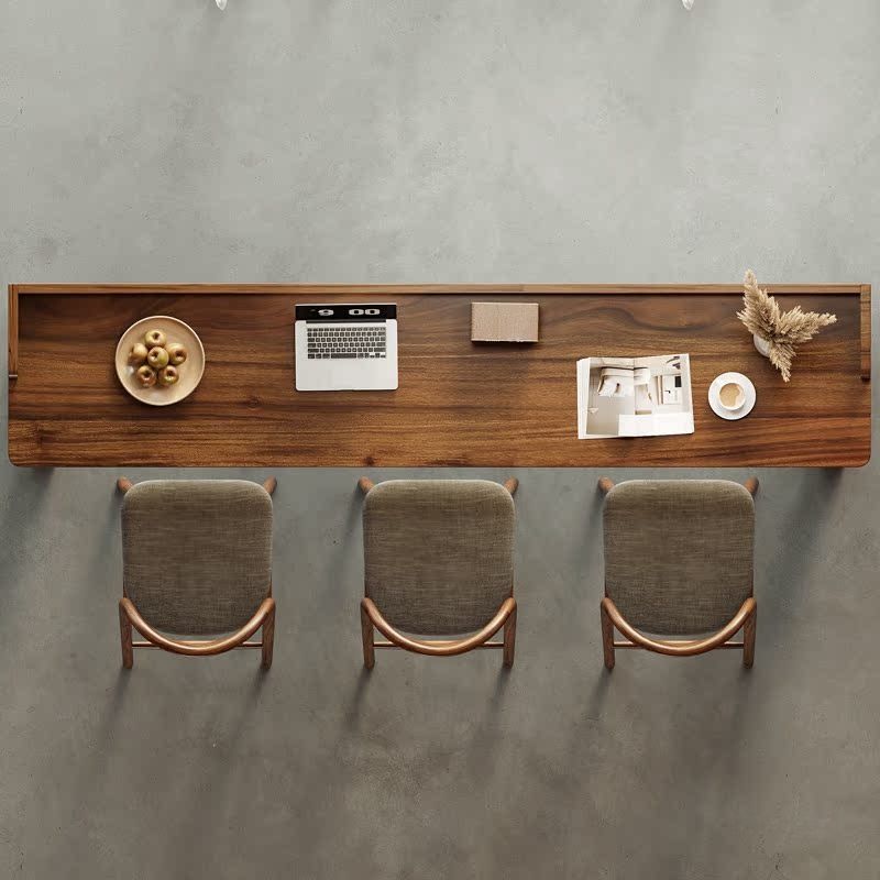 Minimalist Pub Table with Pine Wood Top and Sled Base in Auburn Rectangle Shape