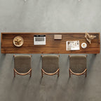 Minimalist Pub Table with Pine Wood Top and Sled Base in Auburn Rectangle Shape