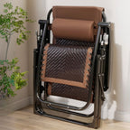 Solid Color Arm Recliner in Midnight Black/Tan with Space-saving Alloy Frame, Standard Base, Cupholder, and Removable Back