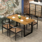 Caramel Trendy No Seating Rectangle Table with Square Edge, Assembly Required, Solid Wood Cover