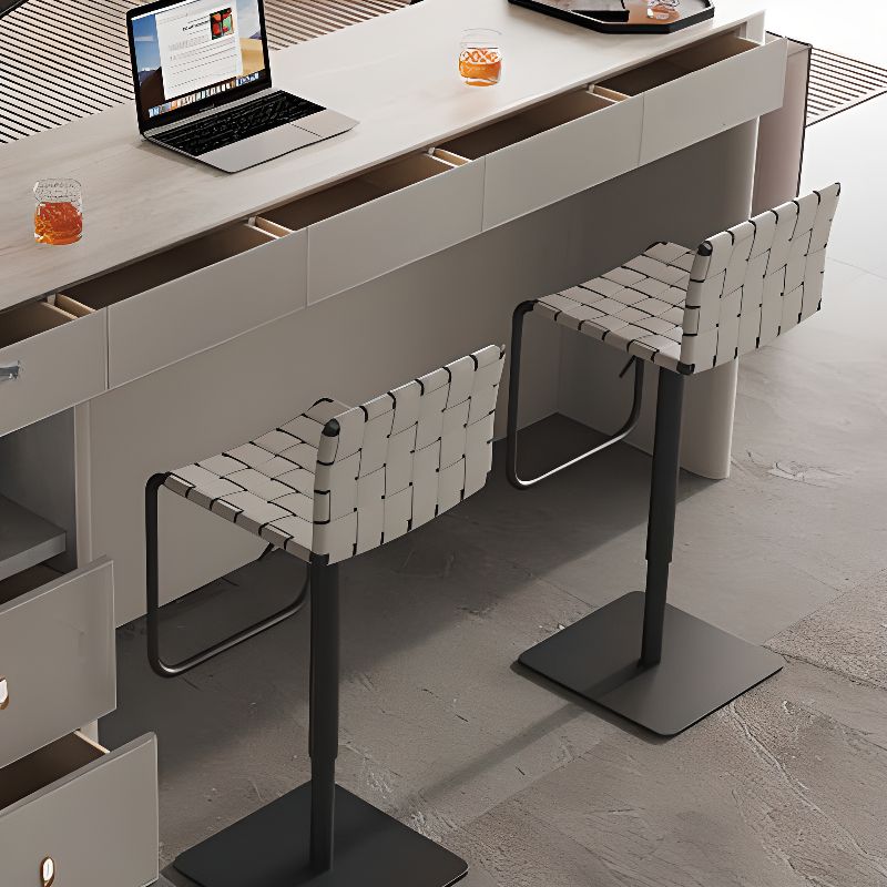 Simplistic Slate Pub Table with Two-sided Pedestal, Light Gray Container, and Rectangle Shape