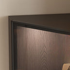 Nook Detached Accent Cabinet with Damp-proof and Scratch-immune Features, Glazed Door, Grip Bars, and Midnight Black/Chalk/Sepia Top