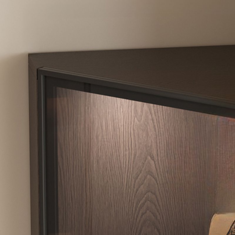 Nook Detached Accent Cabinet with Damp-proof and Scratch-immune Features, Glazed Door, Grip Bars, and Midnight Black/Chalk/Sepia Top
