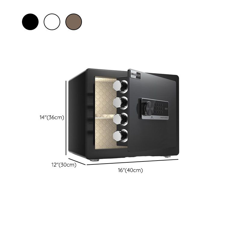 Steel Security Safe with Battery, Pry Resistant, Lockable, Keys, Interior Lining, and Shelves