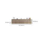 Caramel Trendy Manufactured Wood Supplies Cabinet with Shelves, Locker, Locking Door, and 2-Wide/5-Wide/4-Wide Compartments