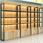 Modern Living Room Display Stand Wooden Multi-shelf in Natural