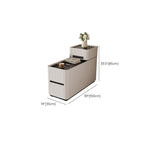 Block Base Gloss Finish Chairside Table with 3 Drawers