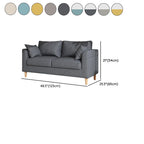 Flannel Loveseat in Light Gray/Navy Blue/Cream with Armrest