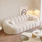 Modish Solid Color Scratch-durable Standard Sofa/Single Sofa/Loveseat in Chalk, 4-seater/5 Person/Seats 3 with 2 Pillows