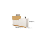 Rectangle Manufactured Wood Top Reception Desk with Locker, Hutch & Cable Management