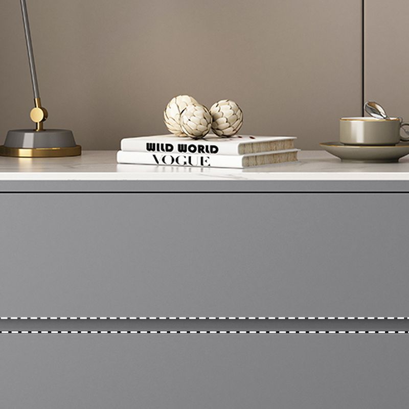 Modish Nightstand With Drawer Organization with 2 Drawers, Lumber/Stone Countertop, and Leg