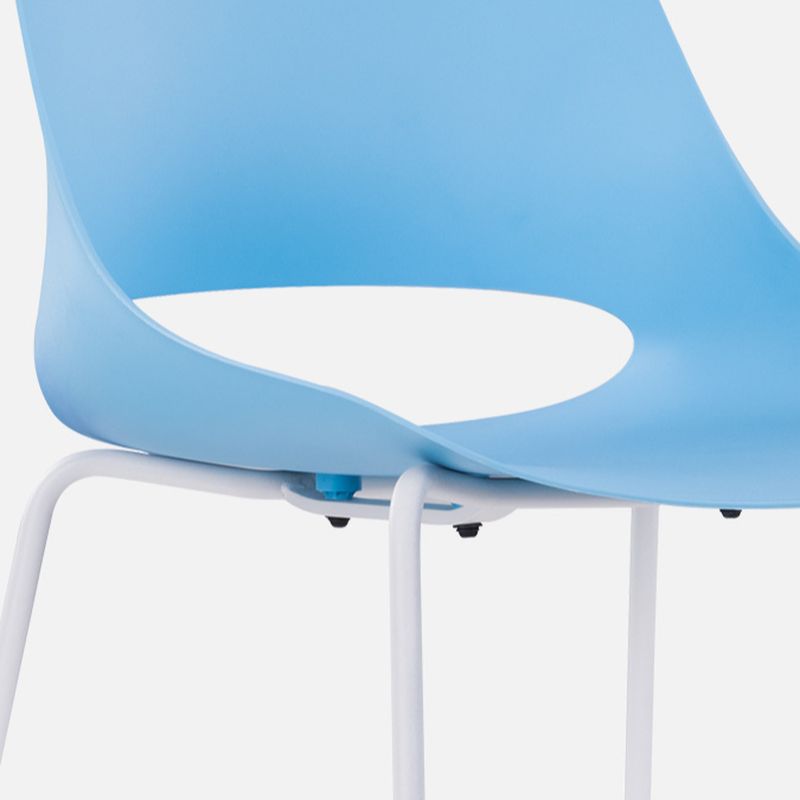 Casual Non-foldable Carbon Steel Side Chair, 1 Piece for Hard Floor with Glide
