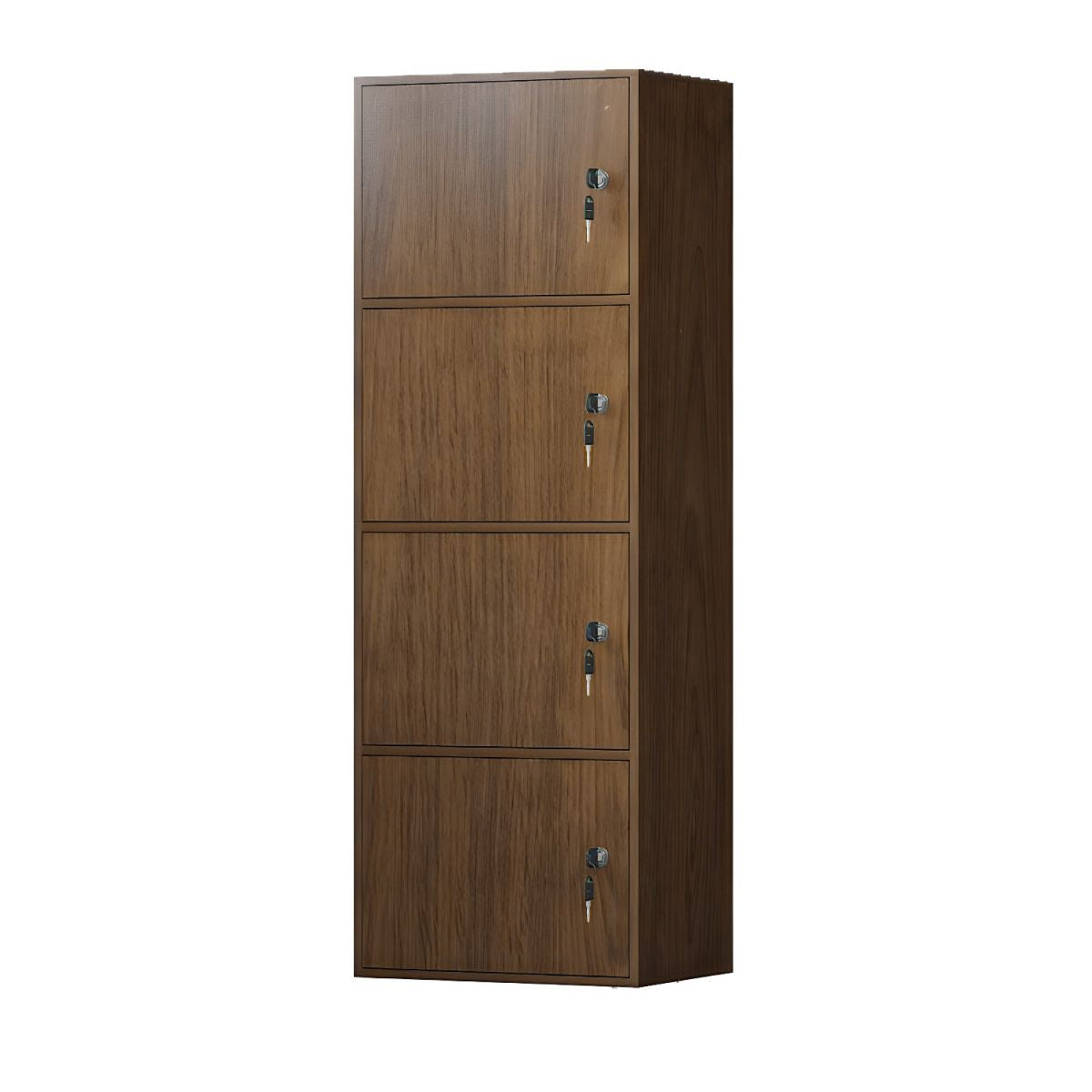Elegant Locking Wood Filing Cabinet with Shelves & Smooth Casters