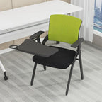 Trendy Metal Frame Space-saving Training Chair/Side Chair with Exposed Back and Armrest for Tile Flooring