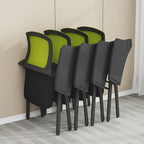 Trendy Metal Frame Space-saving Training Chair/Side Chair with Exposed Back and Armrest for Tile Flooring